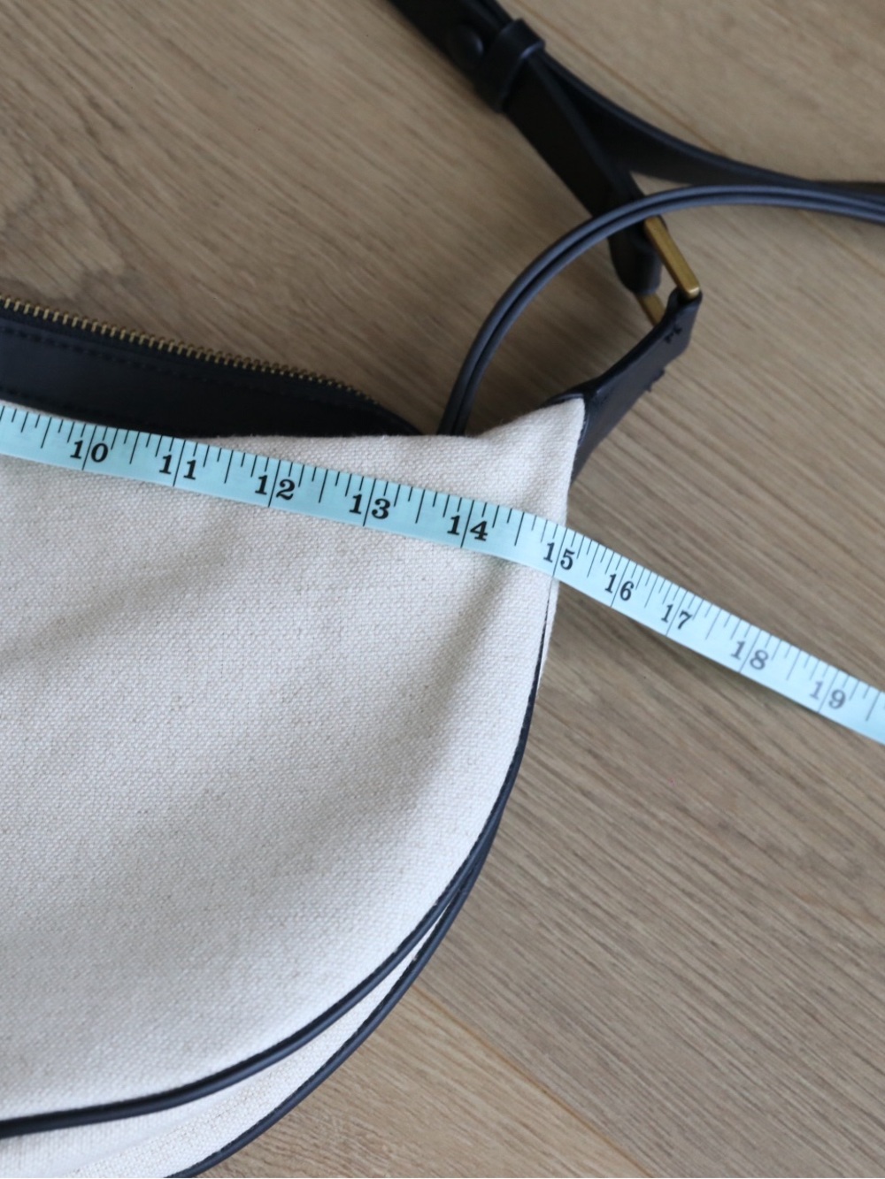 Zara Linen Cotton Oval Hobo Shoulder Bag Cream Black - Picture 9 of 15